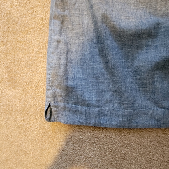 J Crew Off Shoulder Smocked Chambray Denim Dress SZ 8 - Picture 12 of 15